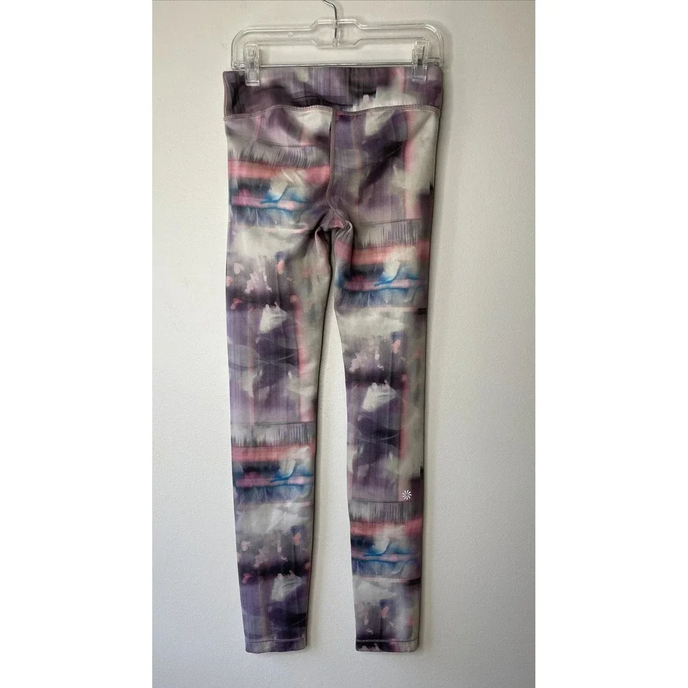 Athleta Girl Leggings L 12 Multicolor Abstract Activewear Yoga Pants Dancewear